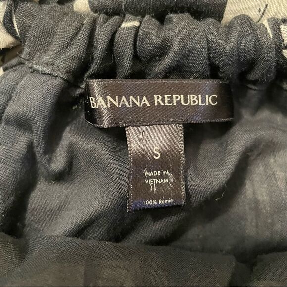 BANANA REPUBLIC FINO RAMIE BLK/WHT PRINT MAXI DRESS SZ-S - Picture 8 of 11